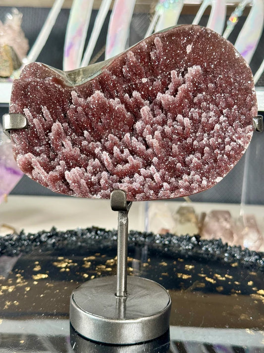 RARE-Red galaxy rainbow stalactites Amethyst