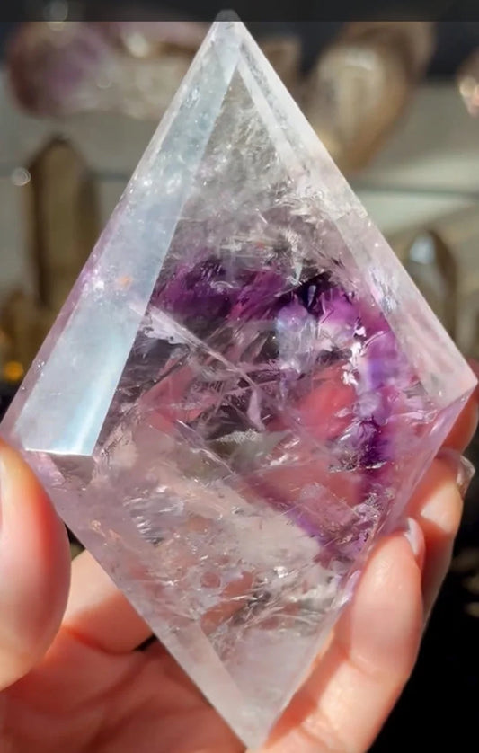 Phantom Amethyst in diamond shape