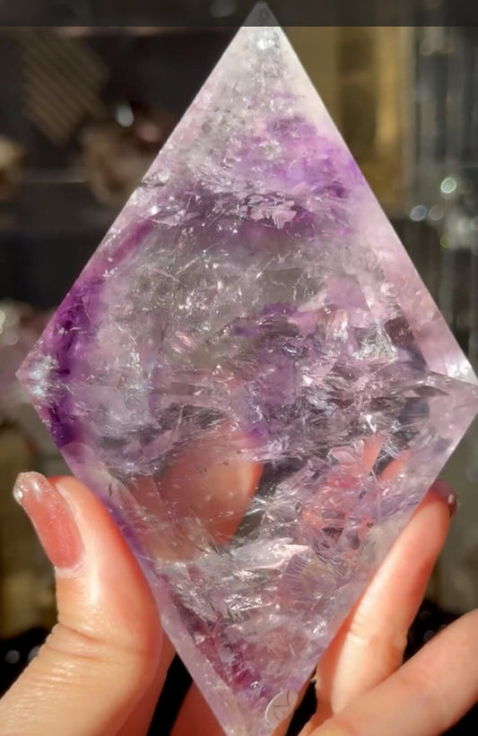 Phantom Amethyst in diamond shape