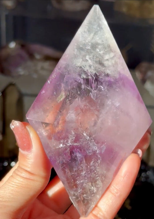 Phantom Amethyst in diamond shape