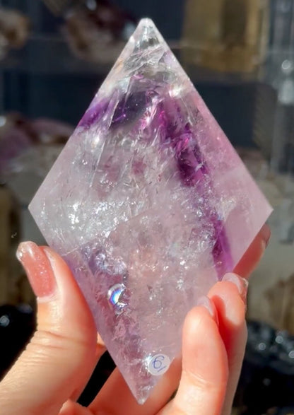 Phantom Amethyst in diamond shape