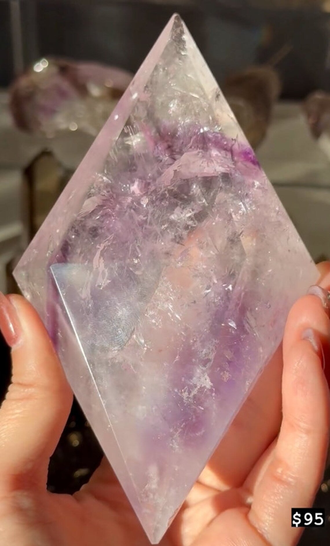 Phantom Amethyst in diamond shape