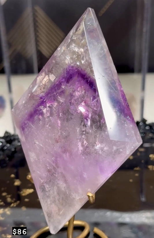 Phantom Amethyst in diamond shape