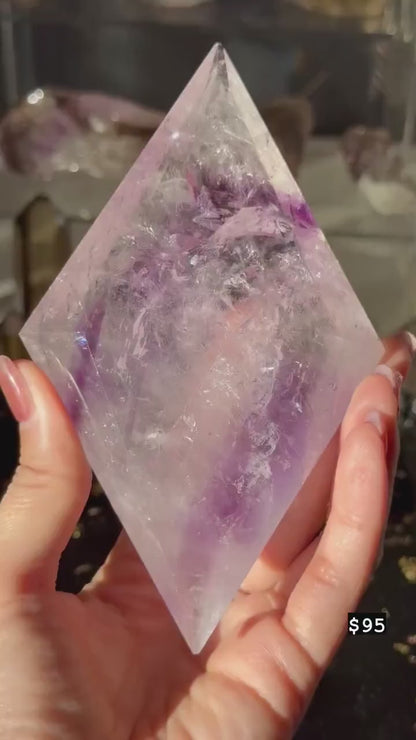 Phantom Amethyst in diamond shape