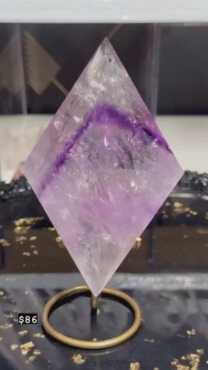 Phantom Amethyst in diamond shape