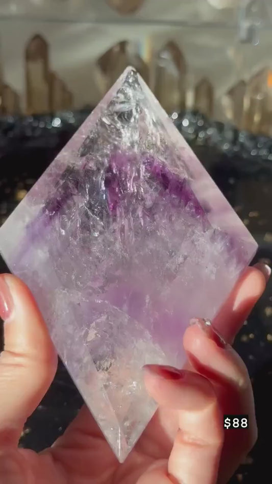 Phantom Amethyst in diamond shape