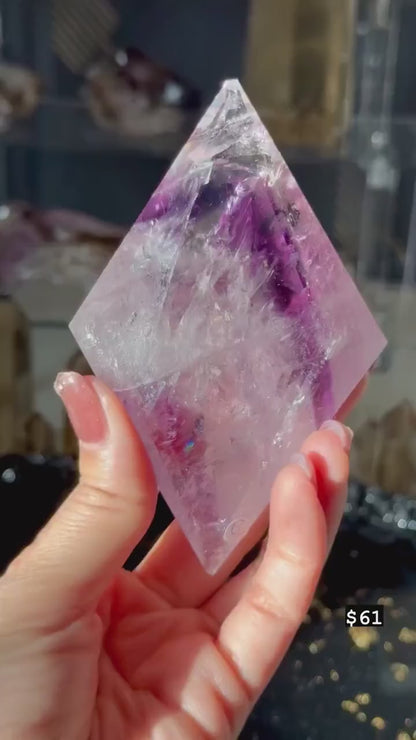 Phantom Amethyst in diamond shape